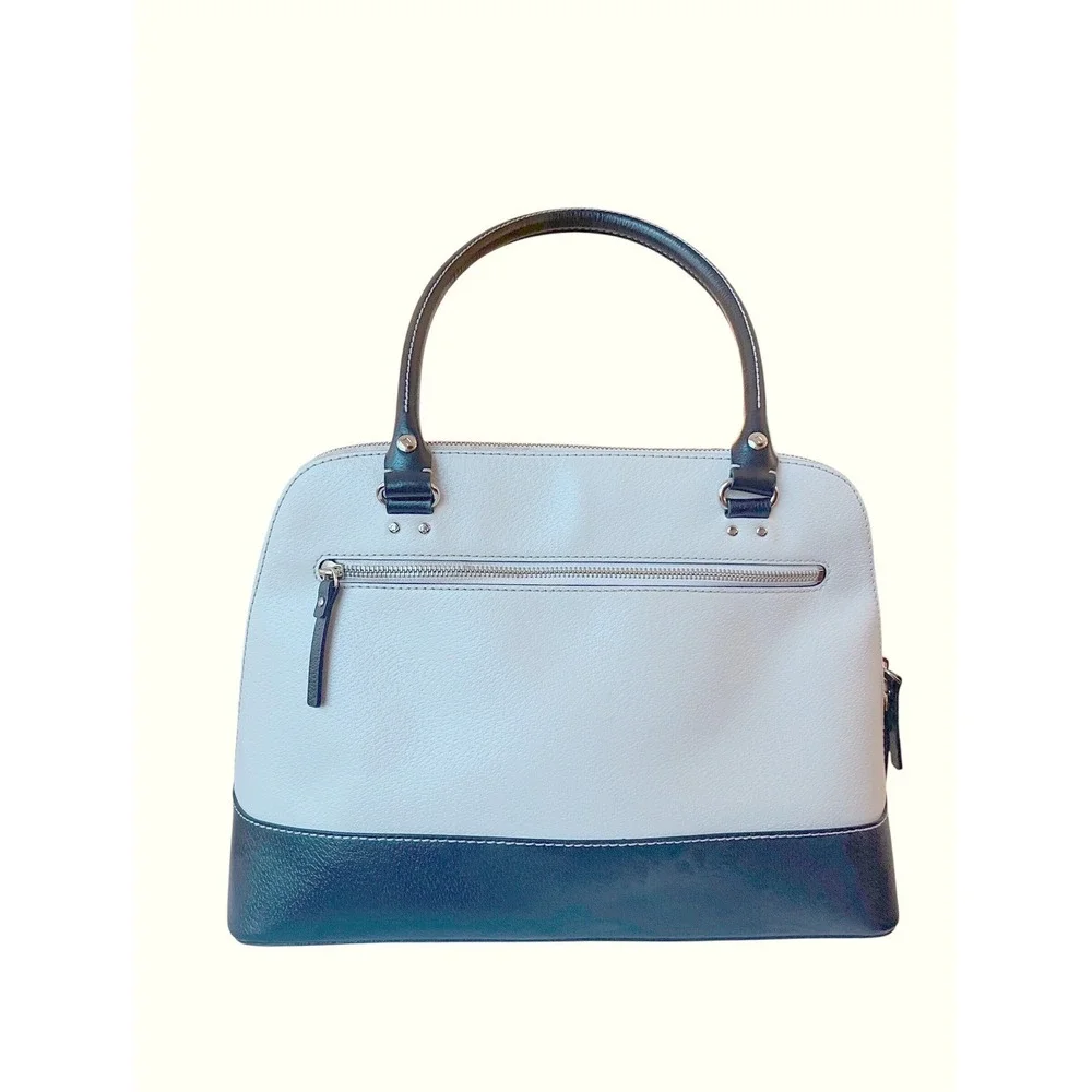 Kate Spade New York Dome Satchel Handbag Two‎ Tone Cream Black quiet luxury